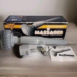 GNC Cordless High Intensity Massager - 2 Speed Rechargeable Handheld w/ Box